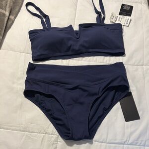 NWT Modern Collectice Navy Blue Ribbed Women's Bikini